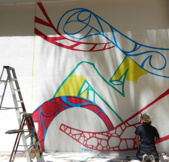 Graffiti Art in Action in Downtown Houston